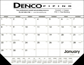 Black and White Desk Pad Calendar with Vinyl Corners Product Image