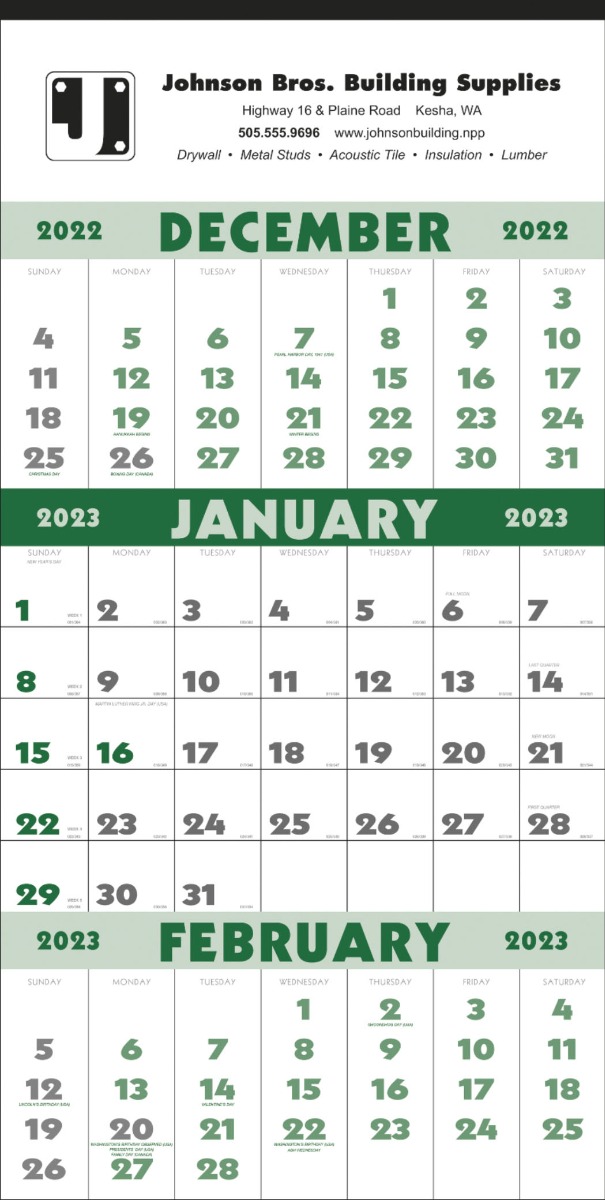 3-Month Planner Calendar (12 Sheet) Product Image