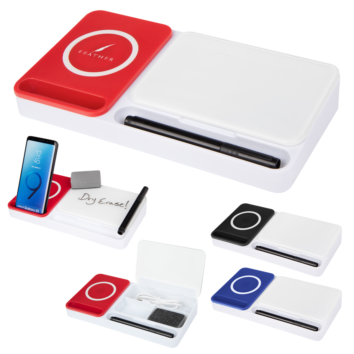 Desk Organizer with Wireless Charger & Dry Erase Board Product Image